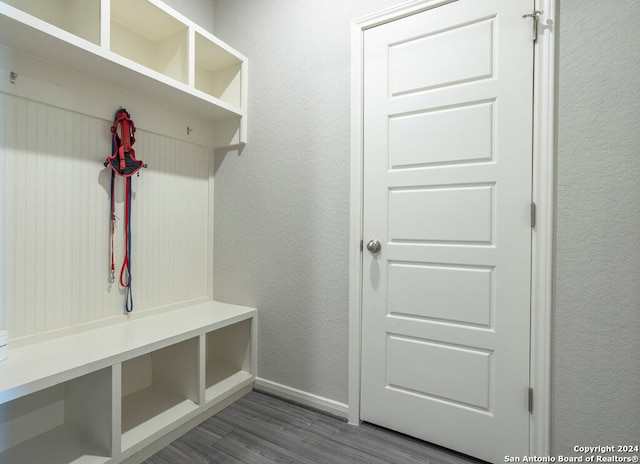 mudroom featuring hardwood / wood-style flooring