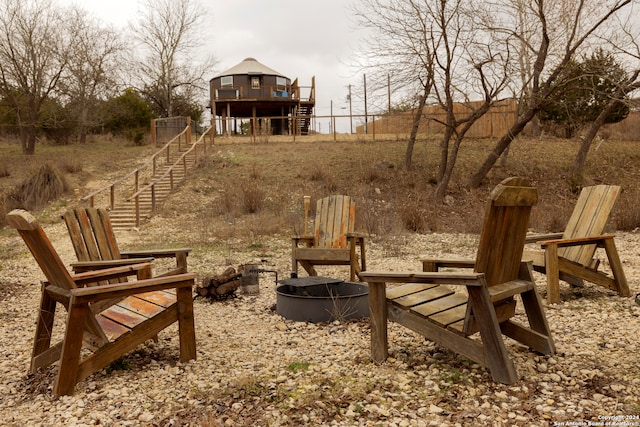 view of yard featuring a wooden deck