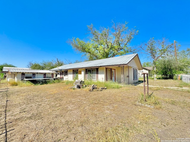 view of single story home