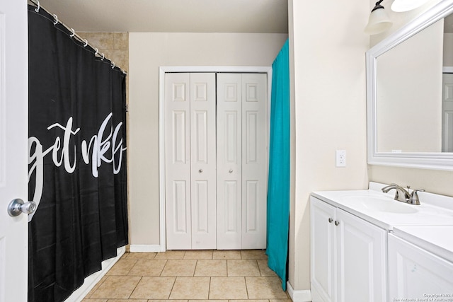 bathroom featuring vanity and tile patterned floors