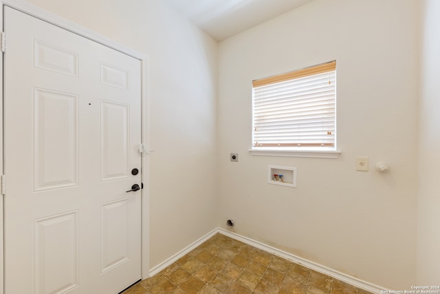 laundry room with hookup for an electric dryer and hookup for a washing machine