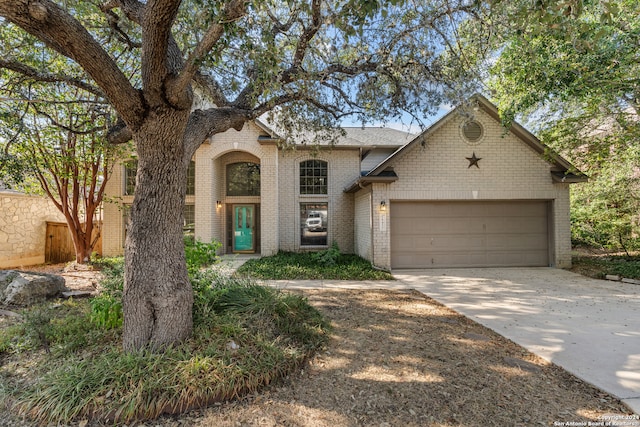 view of front of house with a garage