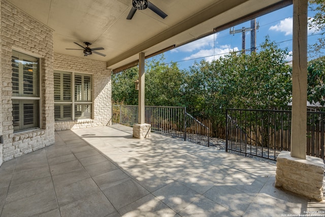 view of patio / terrace with ceiling fan