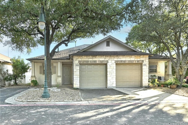 view of front of house with a garage