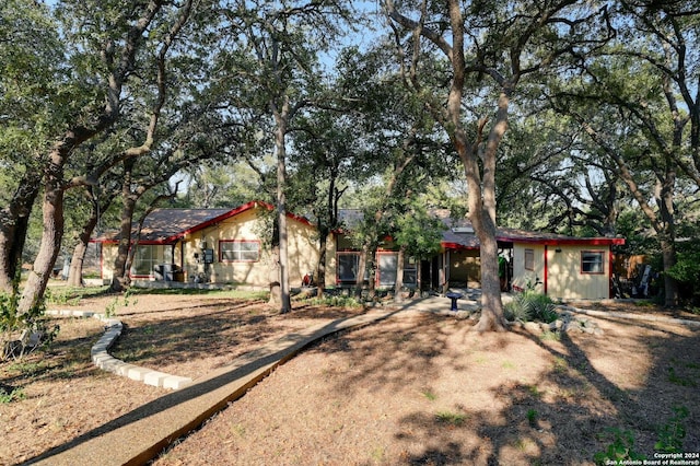 view of single story home