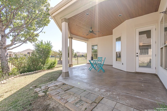 view of patio / terrace with ceiling fan