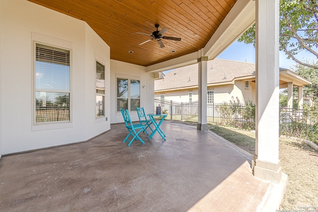 view of patio with ceiling fan