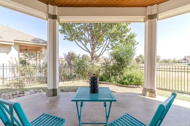 view of patio / terrace with ceiling fan