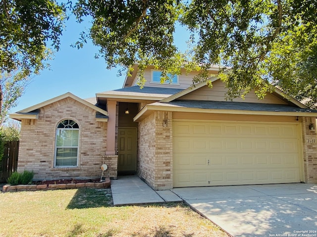 view of front of house with a garage