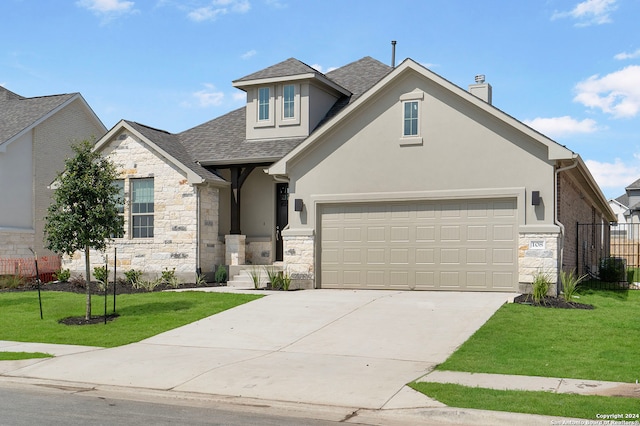 view of front of home with a front yard