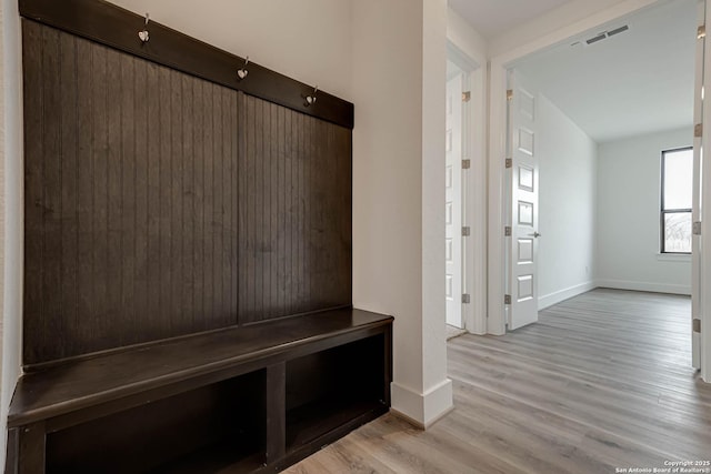 mudroom featuring light hardwood / wood-style floors