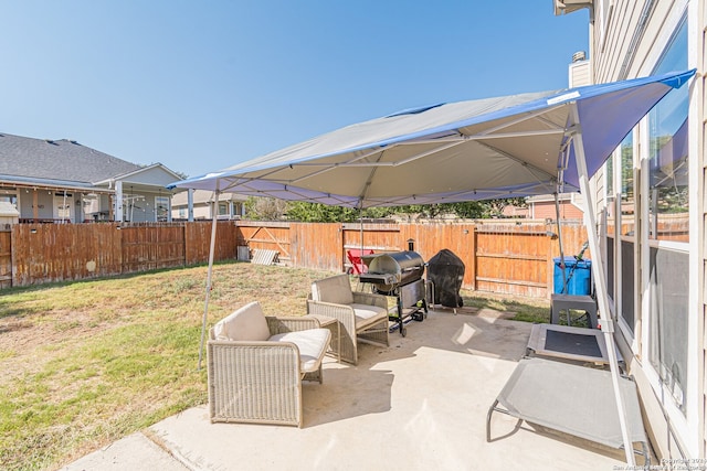 view of patio featuring grilling area