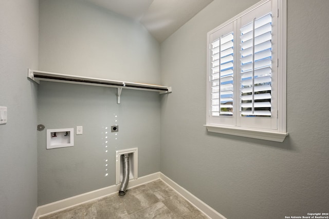 laundry room with washer hookup, gas dryer hookup, and electric dryer hookup