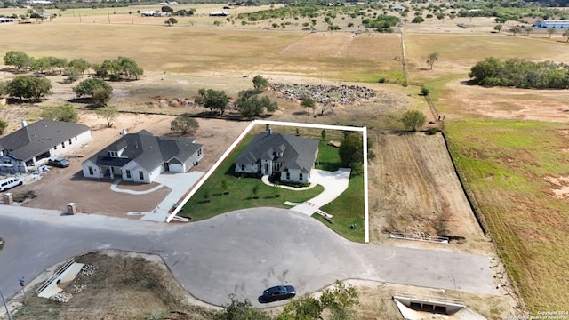 drone / aerial view with a rural view