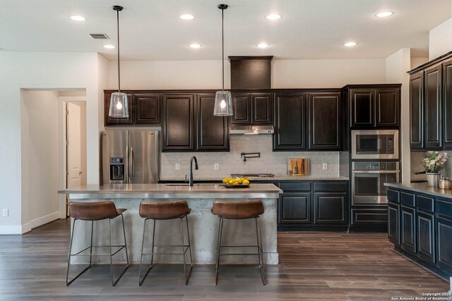5306 Estates Oak Way, San Antonio, TX 78263 - spare room featuring a notable chandelier, beamed ceiling, and dark hardwood / wood-style flooring