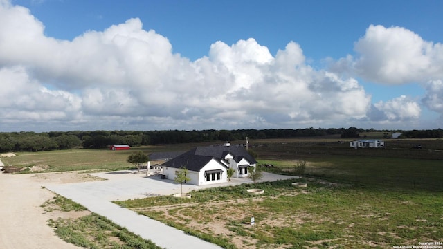 aerial view featuring a rural view