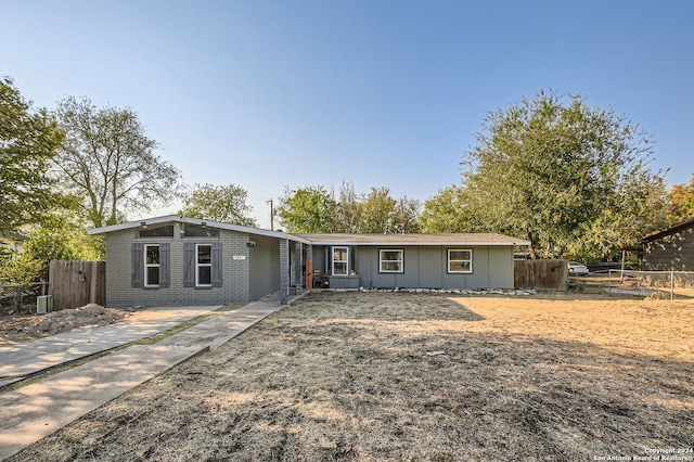 view of single story home