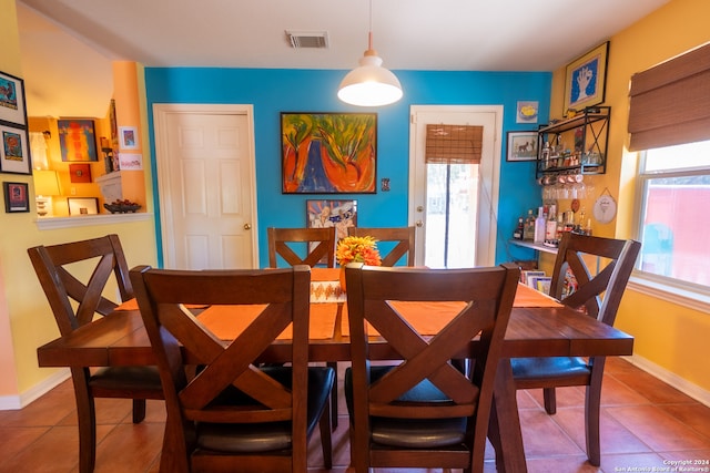 view of tiled dining area