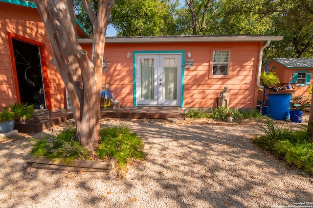 exterior space featuring french doors