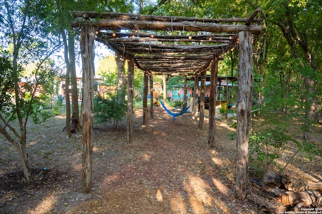 view of yard with a playground