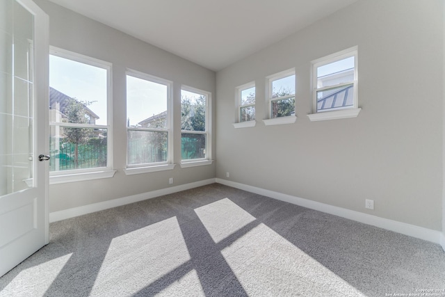 unfurnished room featuring baseboards and carpet floors
