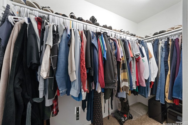 spacious closet with carpet flooring