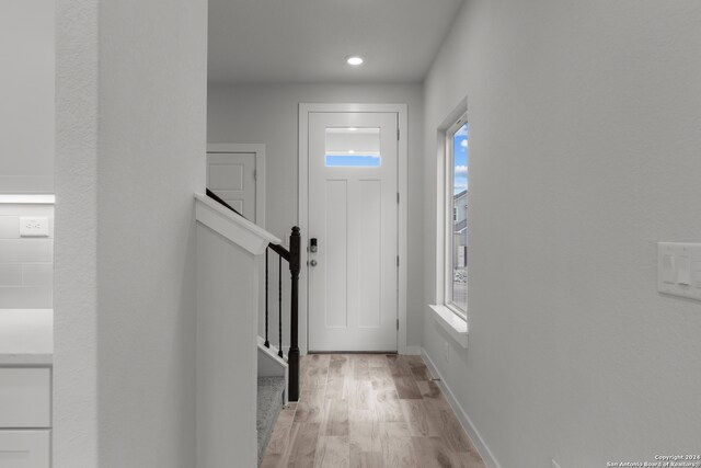 entryway featuring light hardwood / wood-style floors