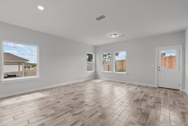 empty room featuring light wood-type flooring