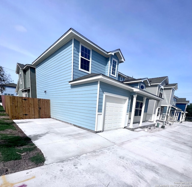 view of front of home with a garage