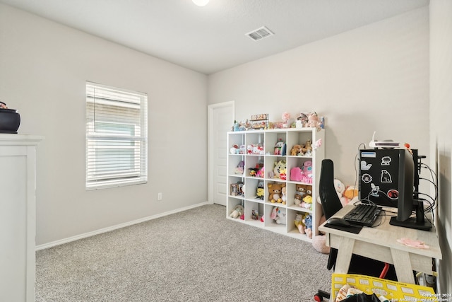 playroom with carpet floors