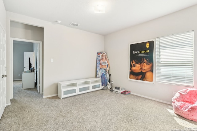 game room featuring carpet flooring