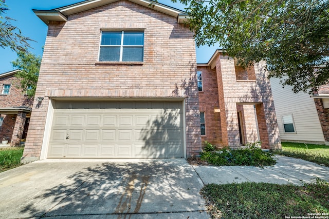 view of property with a garage