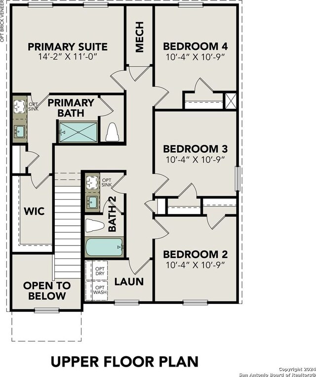 2534 Dry Moss Way, San Antonio, TX 78224 - floor plan