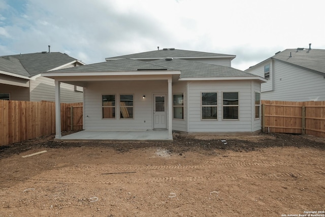 rear view of house with a patio area