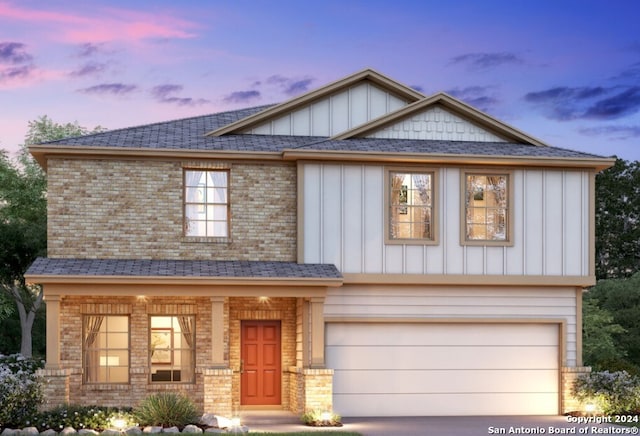 view of front of home featuring a garage