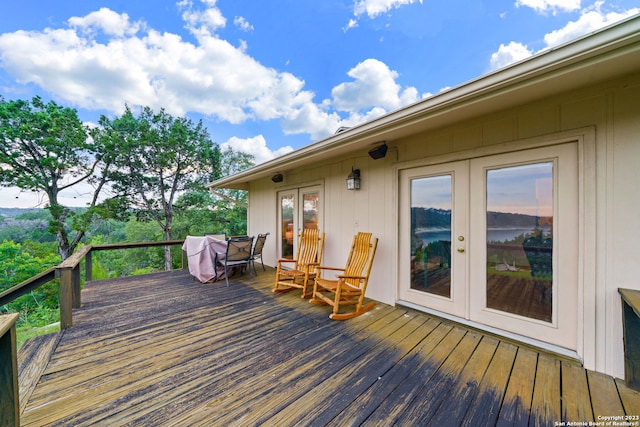 deck featuring french doors