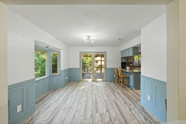 interior space featuring light wood-type flooring