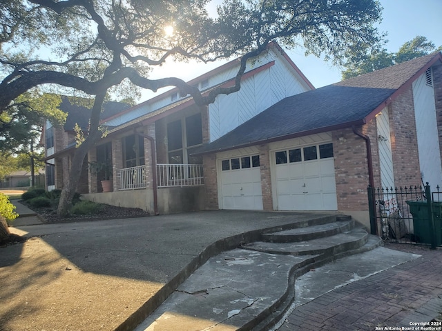 view of front of home featuring a garage