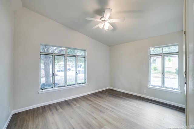 119 Rolling Grn, San Antonio, TX 78228 - spare room featuring wood finished floors, a ceiling fan, and lofted ceiling