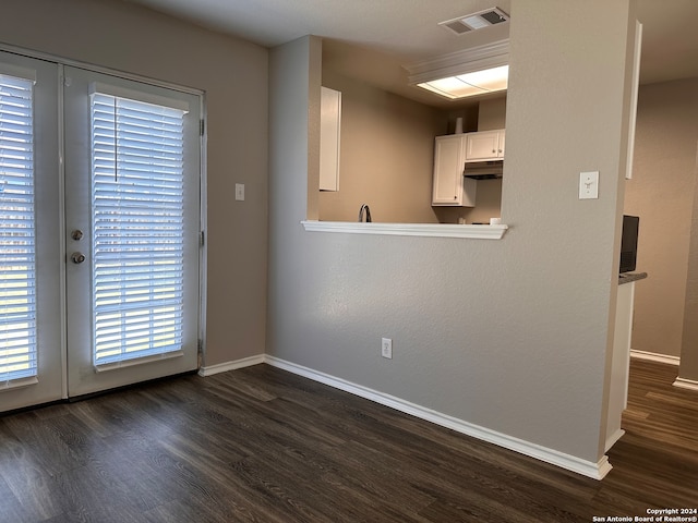 interior space featuring dark wood-type flooring