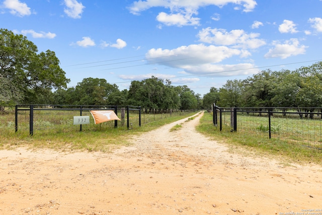 view of street featuring a rural view