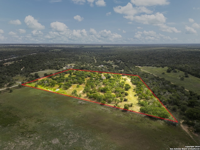 bird's eye view with a rural view