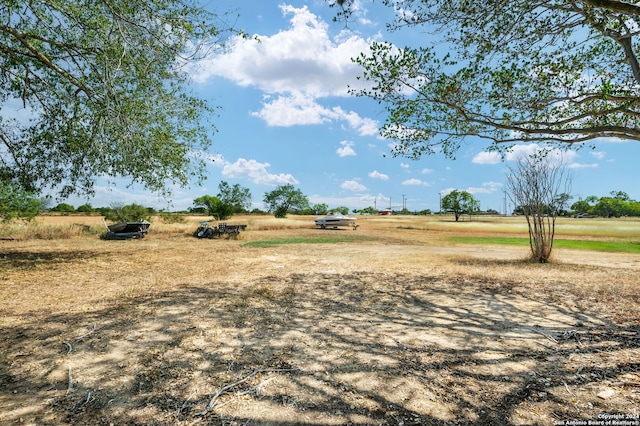 view of yard with a rural view