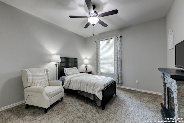 4815 Isaac Ryan, San Antonio, TX 78253 - bedroom with carpet floors, baseboards, and ceiling fan