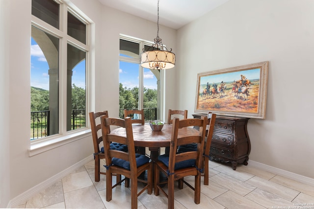 dining space featuring a wealth of natural light