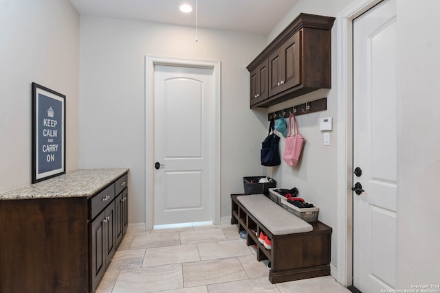 mudroom featuring light tile patterned floors