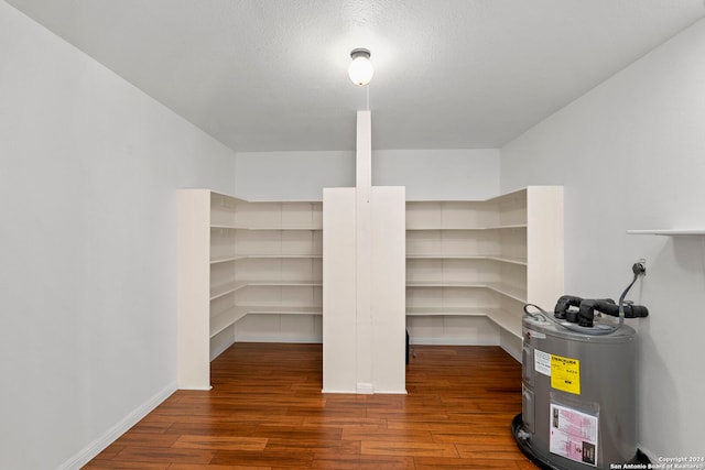 storage area with water heater