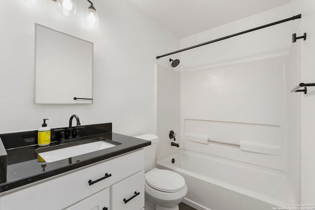 full bathroom with vanity, toilet, and tub / shower combination