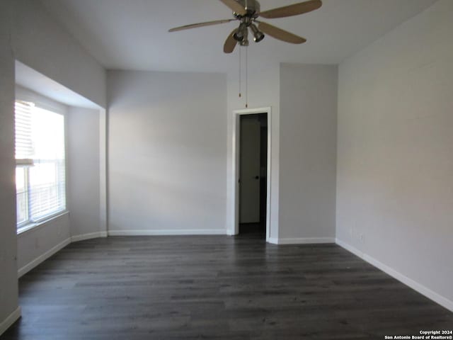 7731 Clear Ridge Dr, San Antonio, TX 78239 - spare room with baseboards, wood finished floors, and ceiling fan