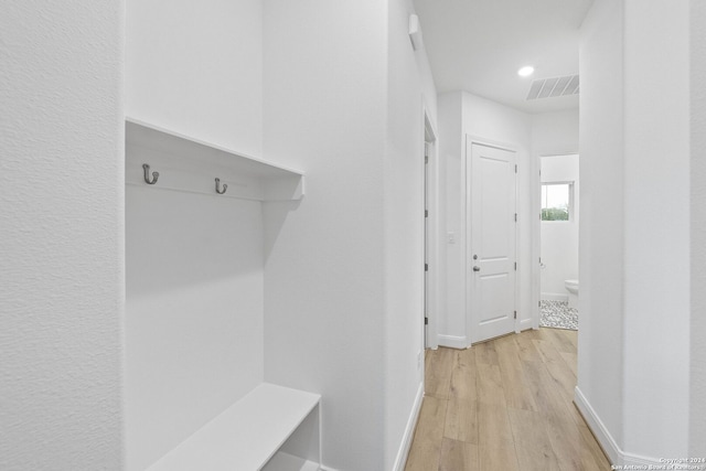 mudroom featuring light hardwood / wood-style floors